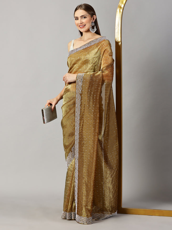 Organza Stone Work Saree