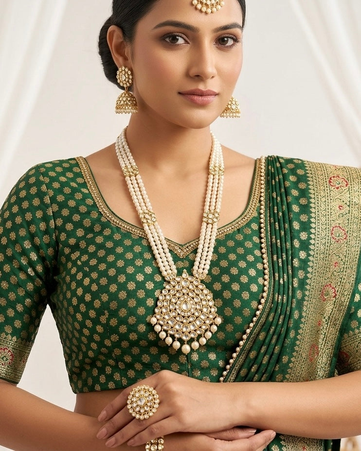 Embroidered Silk Saree for Festive Celebrations (49757)