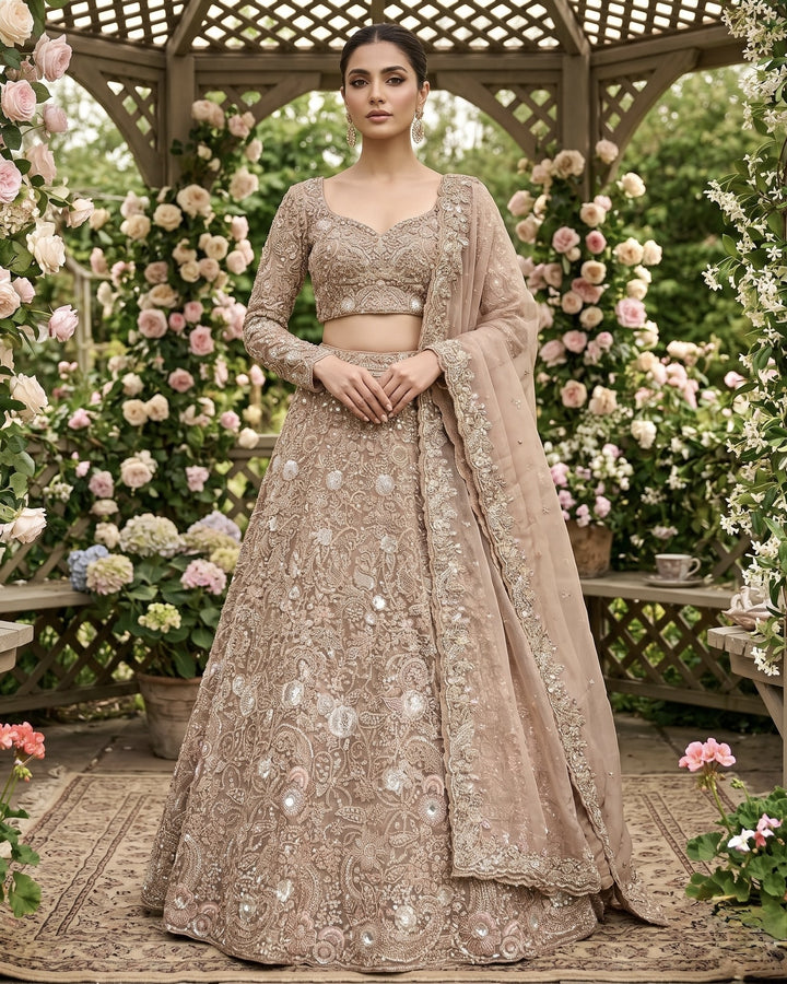 Heritage Gold Tissue Embroidered Bridal Dupatta (47110)
