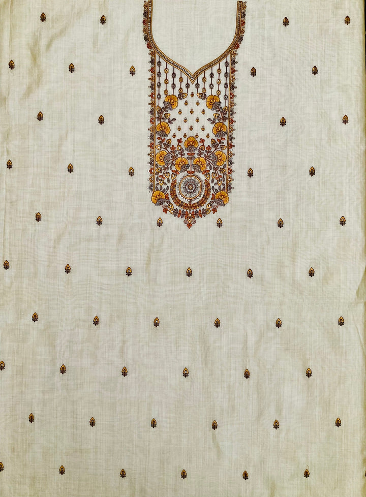 Chanderi Embroidered Unstitched Suit (45333)