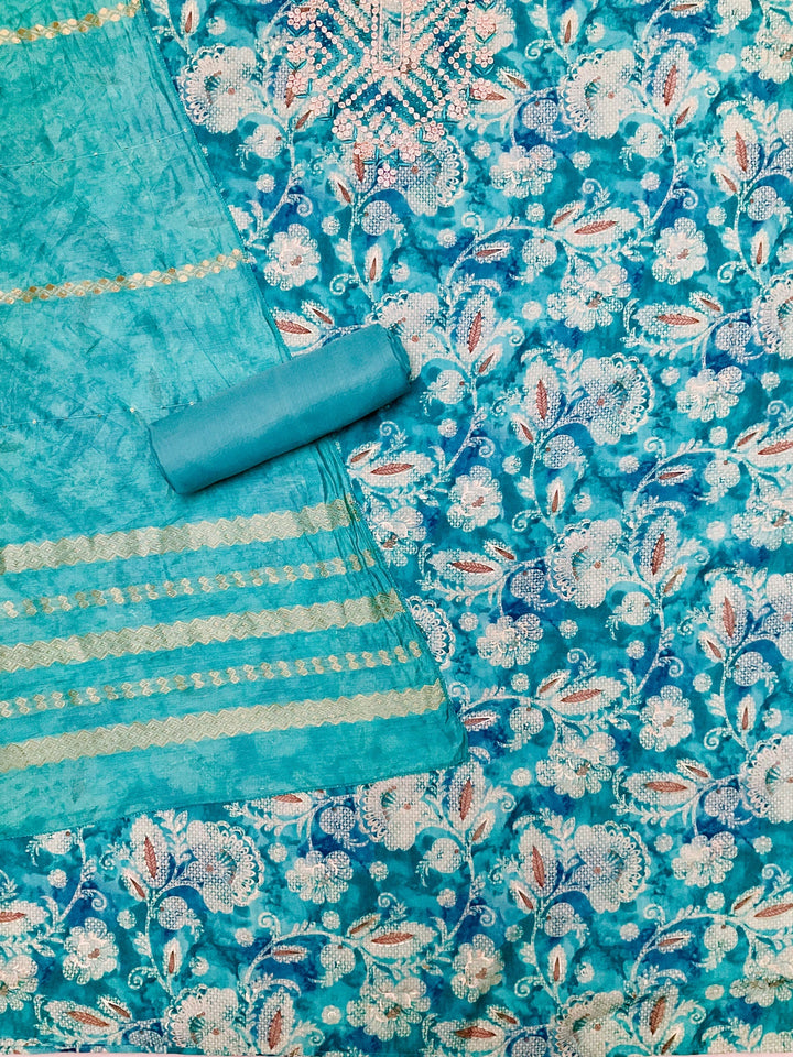 Muslin Embroidered Unstiched Suit (46936)