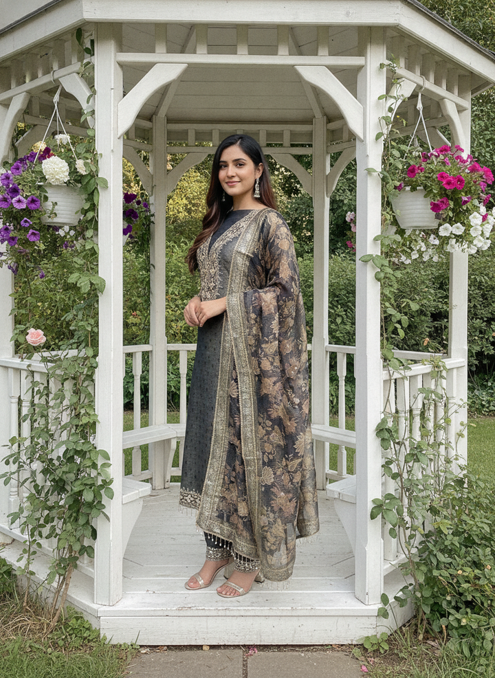 Embroidered Organza Festive Dupatta in Assorted Hues (49155)