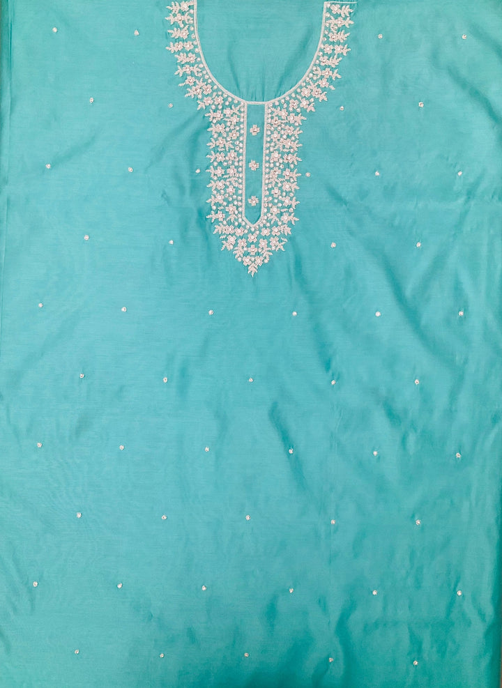 Chanderi Embroidered Unstitched Suit (45334)