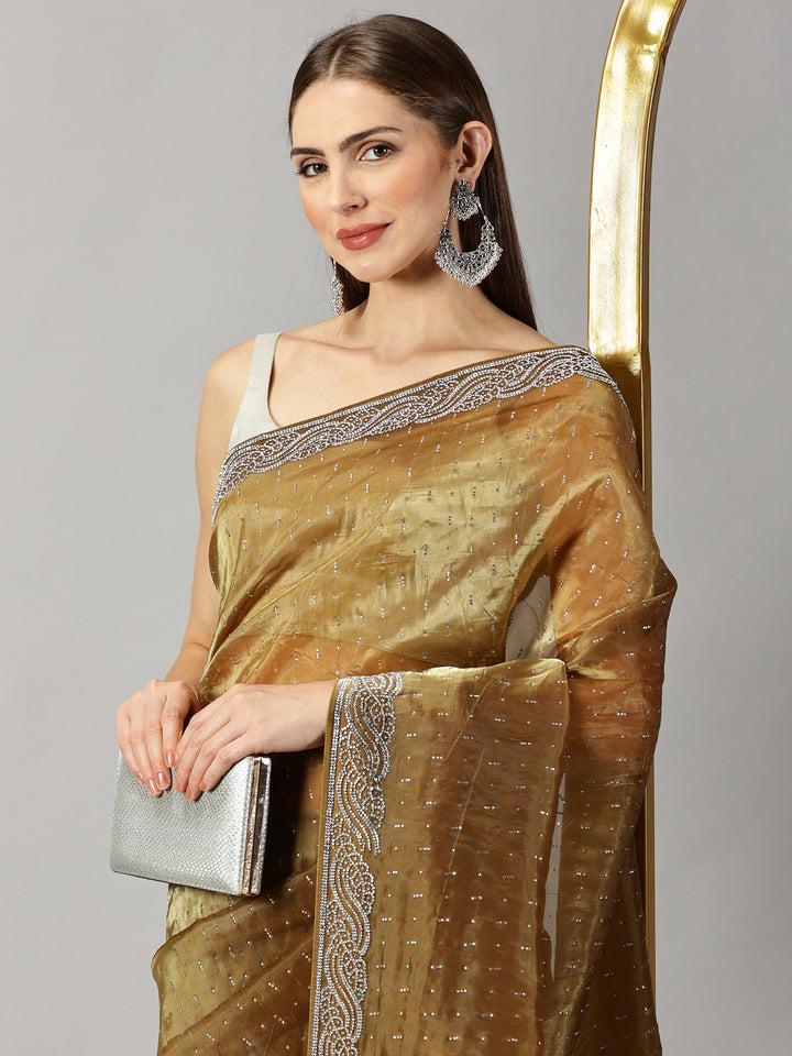 Organza Stone Work Saree