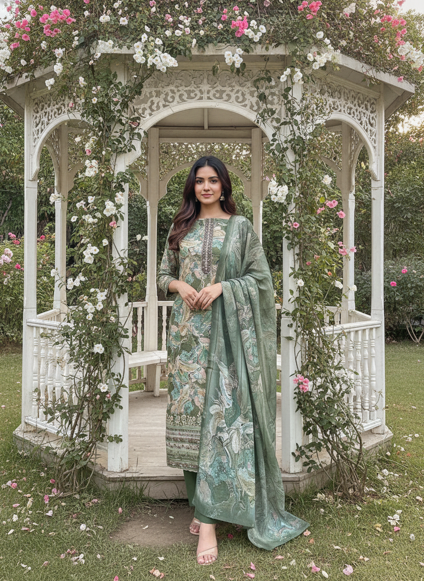 Embroidered Muslin Dress Material for Everyday Grace (51287)