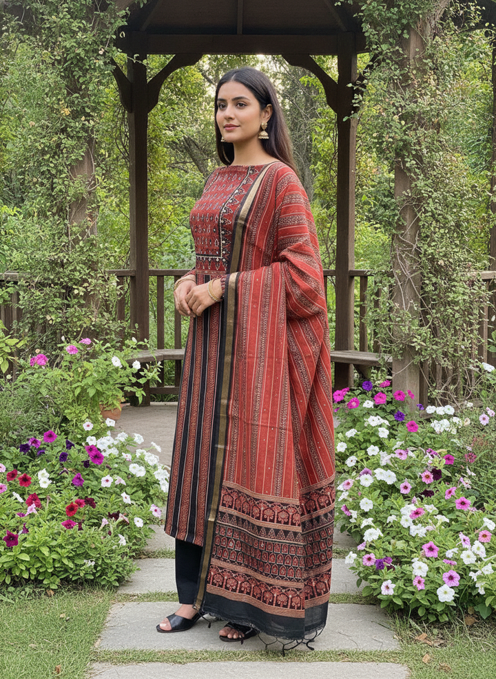 Embroidered Black Cotton for Effortless Elegance (58082)
