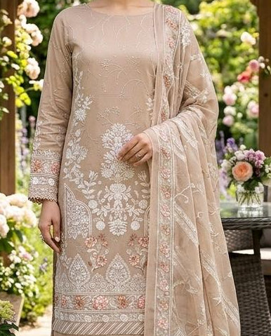 Printed Cotton Unstitched Suit with a Chiffon Duppatta (50879)