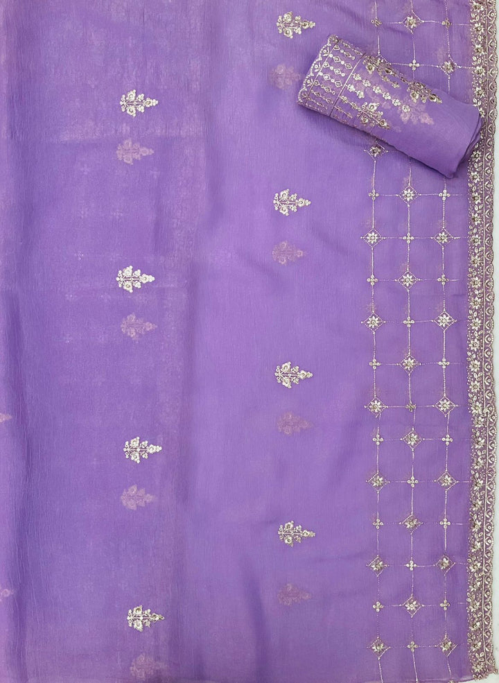 Chinnon Embroidered Unstiched Suit (45542)