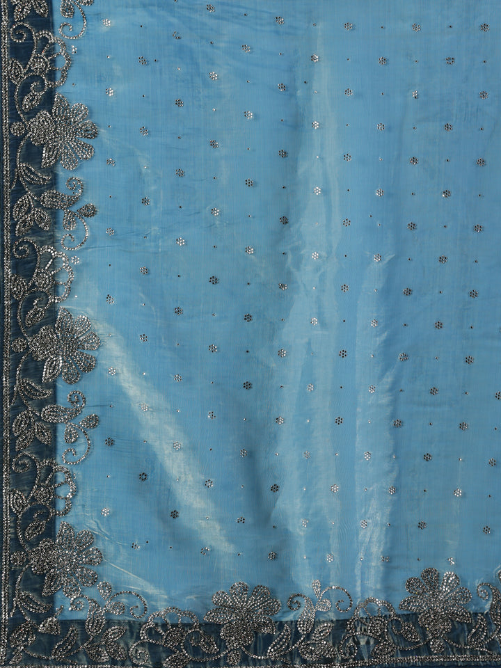 Organza Stone Work Saree