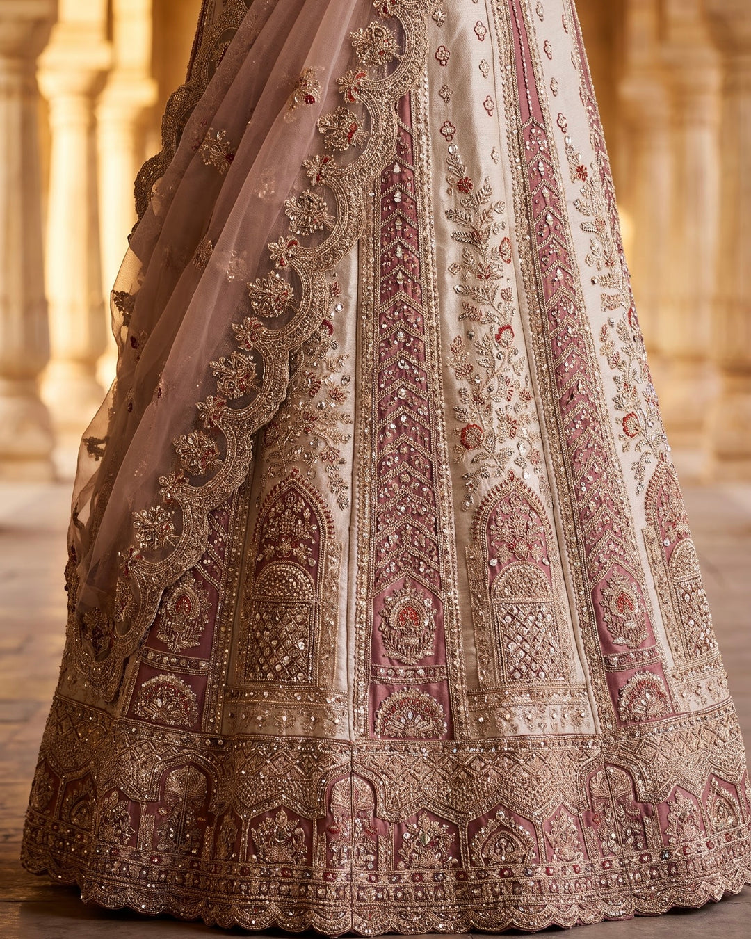 Lavender Silk Embroidered Dupatta Heritage Elegance (54560)
