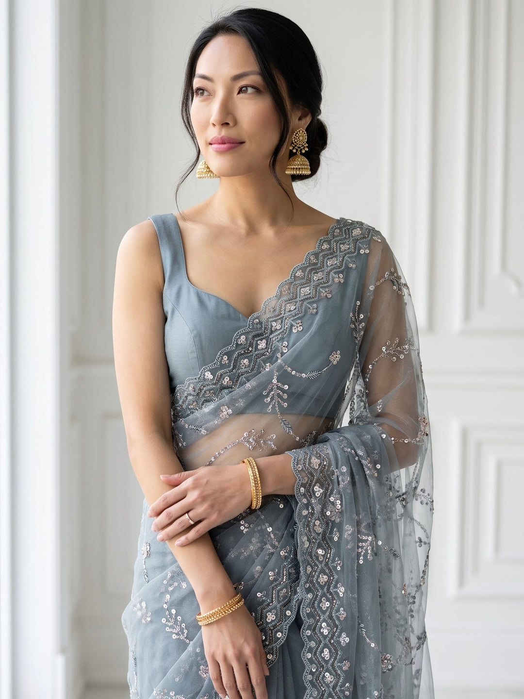 Embroidered Organza Festive Elegance Collection (43138)