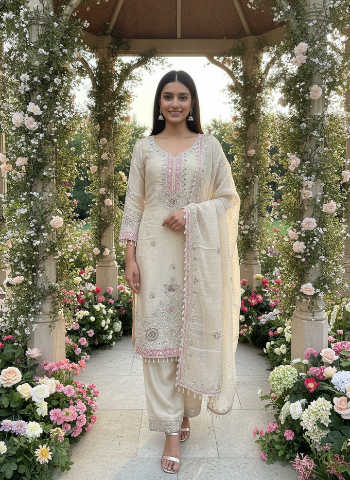 Embroidered Organza Festive Unstitched Ensemble (59464)