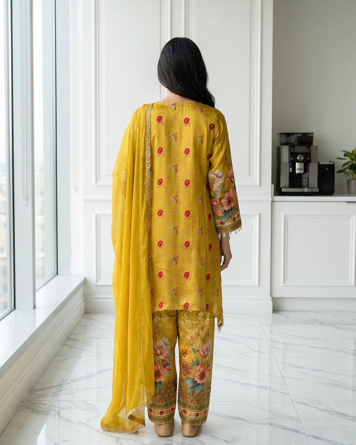 Emerald Organza Embroidered Festive Dupatta (52018)