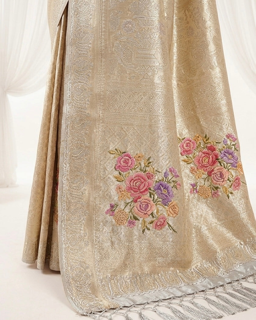 Heritage Gold Silk Embroidered Masterpiece (54868)