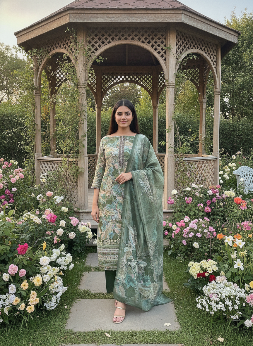 Embroidered Muslin Dress Material for Everyday Grace (51287)