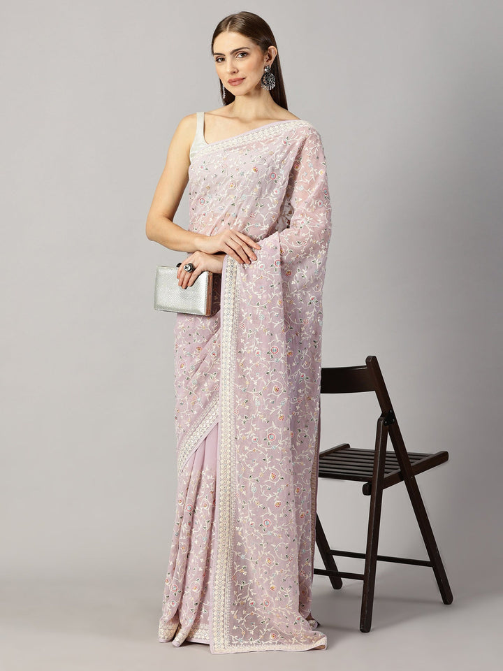 Padmavati - Georgette Thread Embroidered Saree (33819)