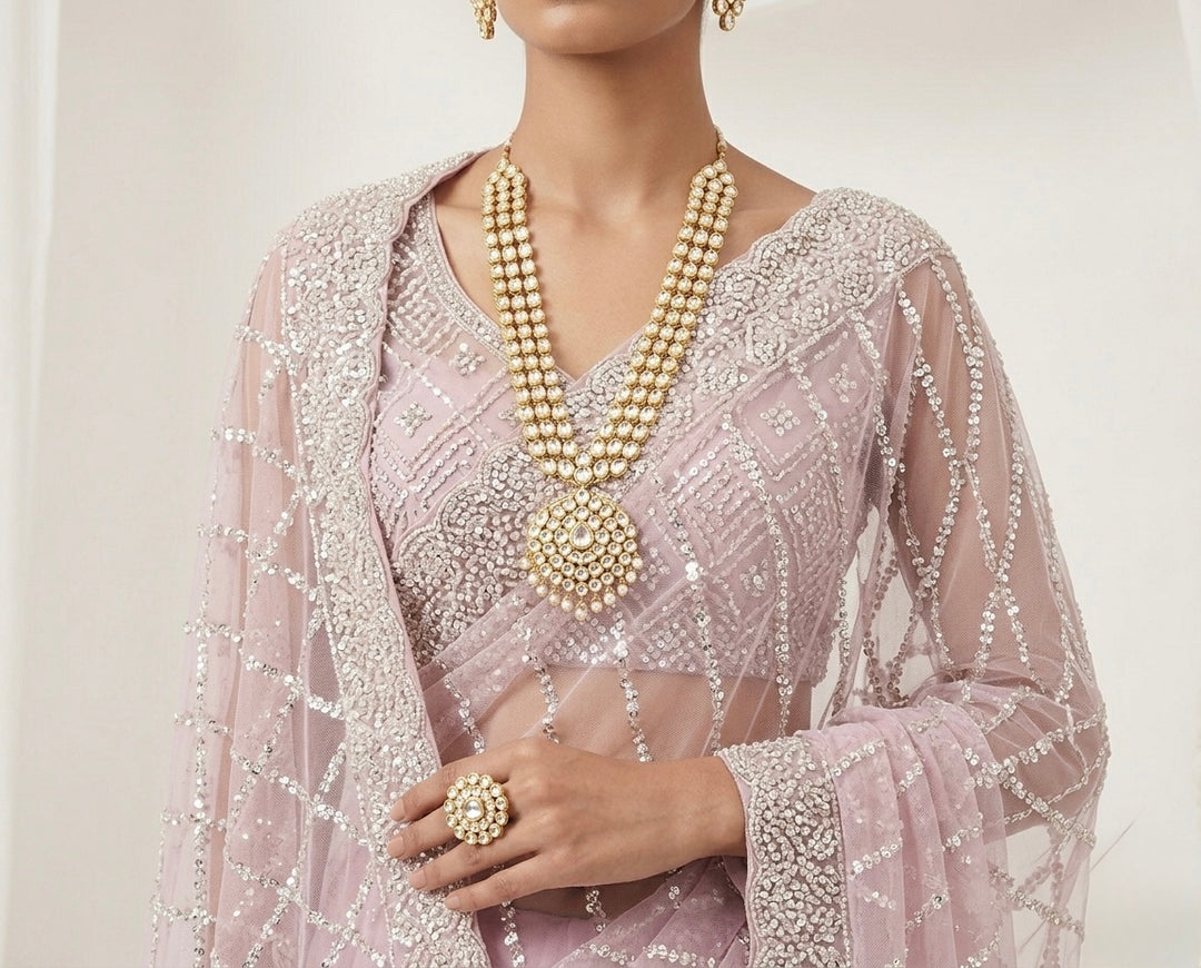 Cream Net Embroidered Dupatta Elegance (54599)
