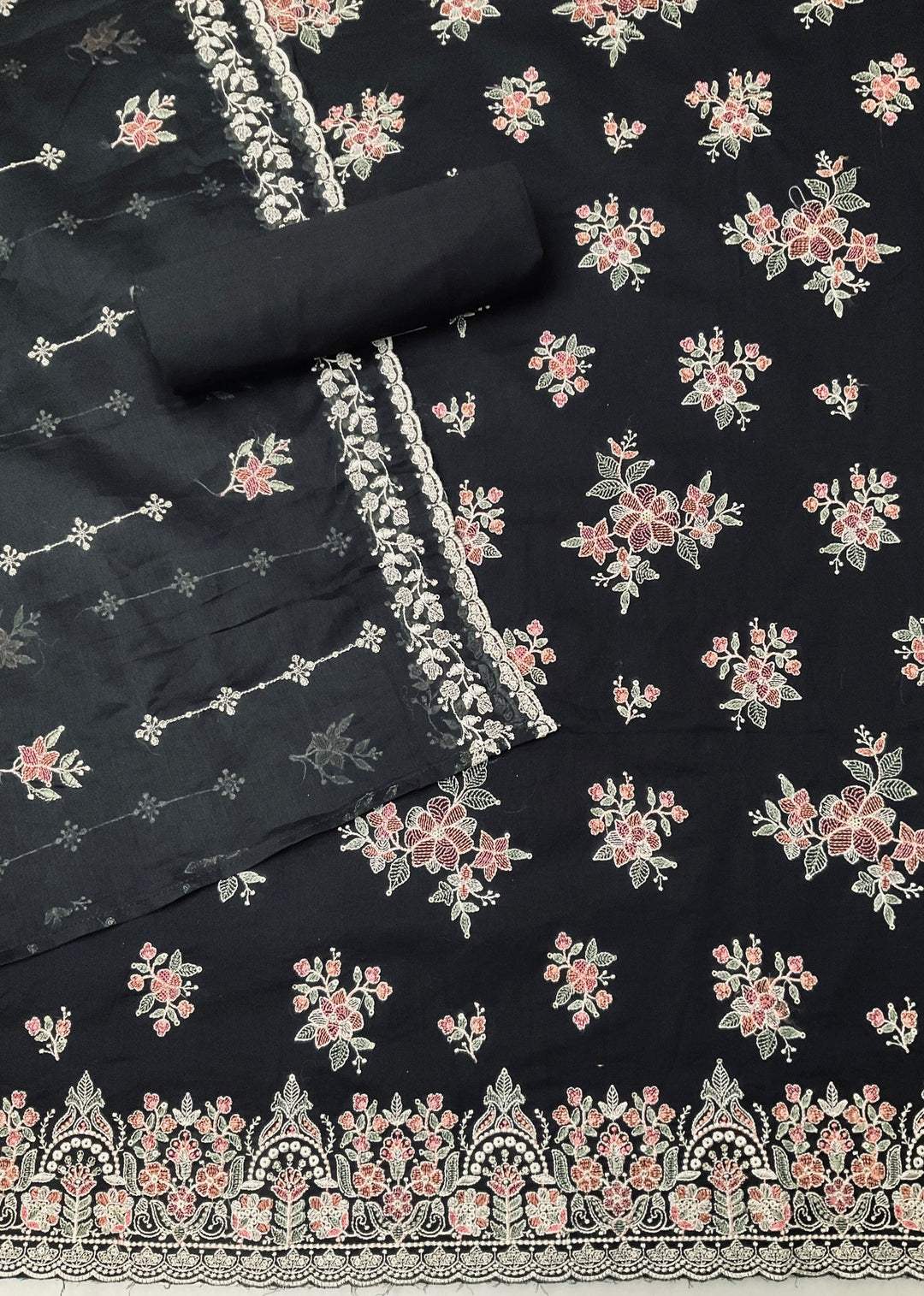 Cotton Unstitched Salwar Suit with Cotton Embroidered Duppatta (45354)