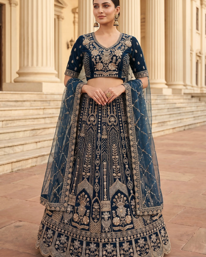 Embroidered Net Bridal Dupatta in Exquisite Hues (47972)