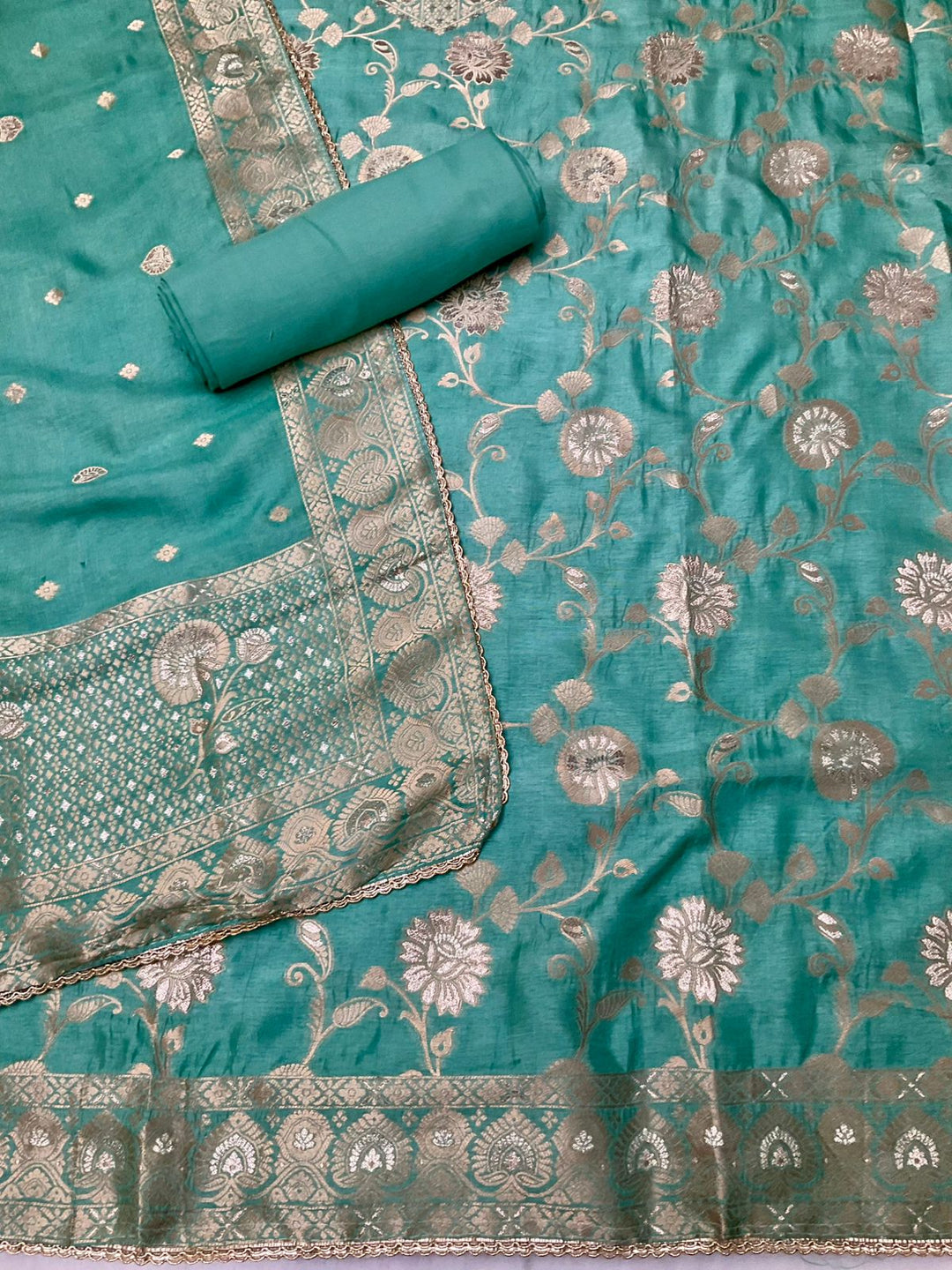 Woven Silk Unstitched Suit (45546)