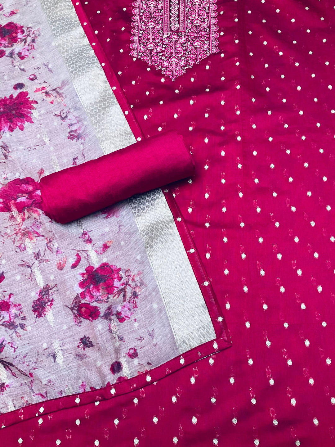 Woven Chanderi Unstitched Suit (45338)