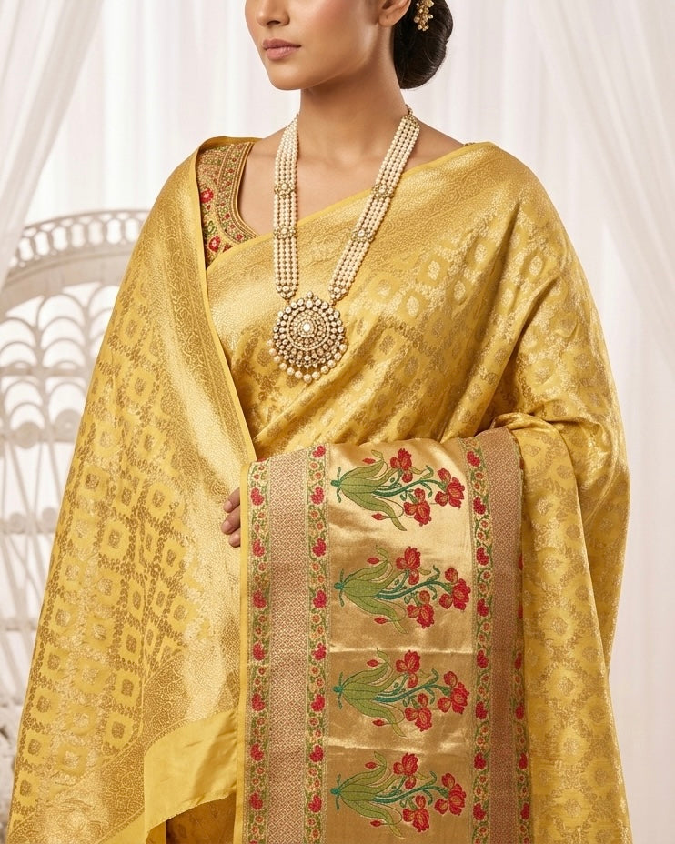 Radiant Bridal Banarasi Silk Saree (81959)