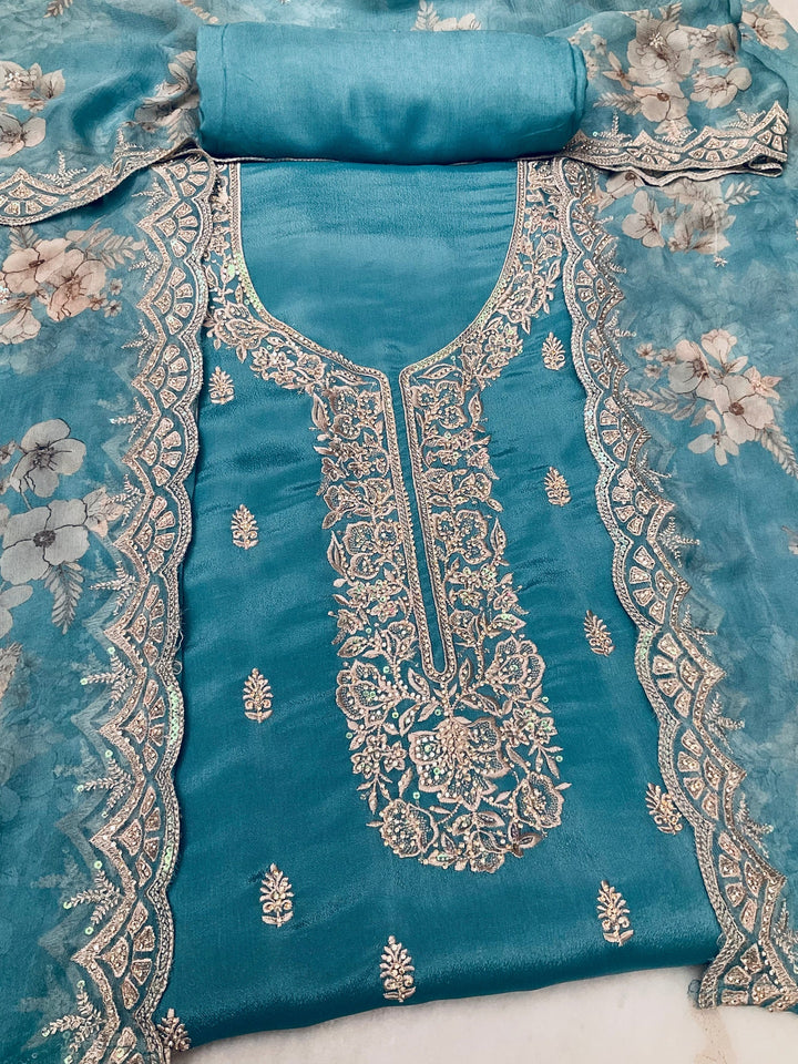 Chinnon Embroidered Unstitched Salwar Suit (45347)
