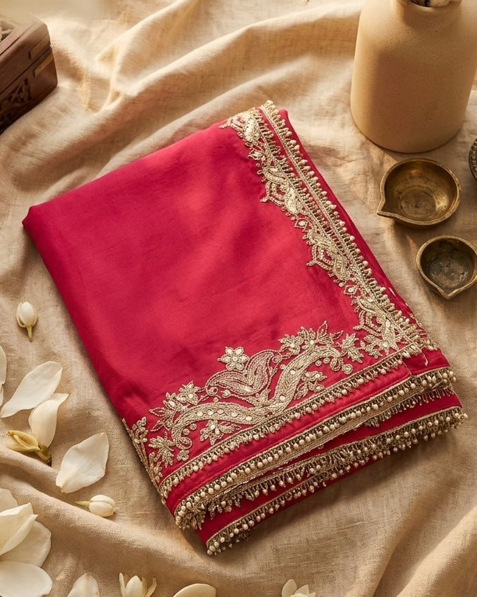 Embroidered Organza Dupatta for Festive Celebrations (51322)