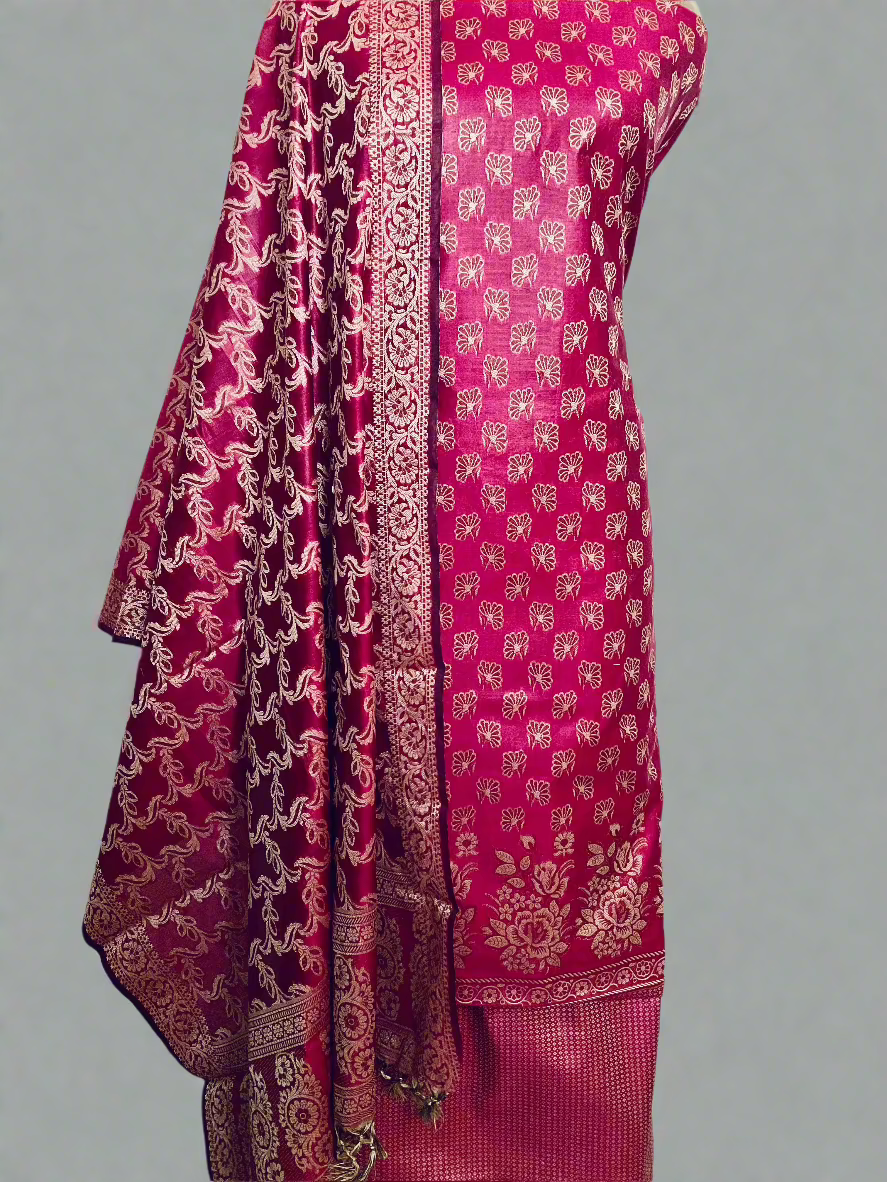 Banarasi Woven Chanderi Silk Unstitched Salwar Suit