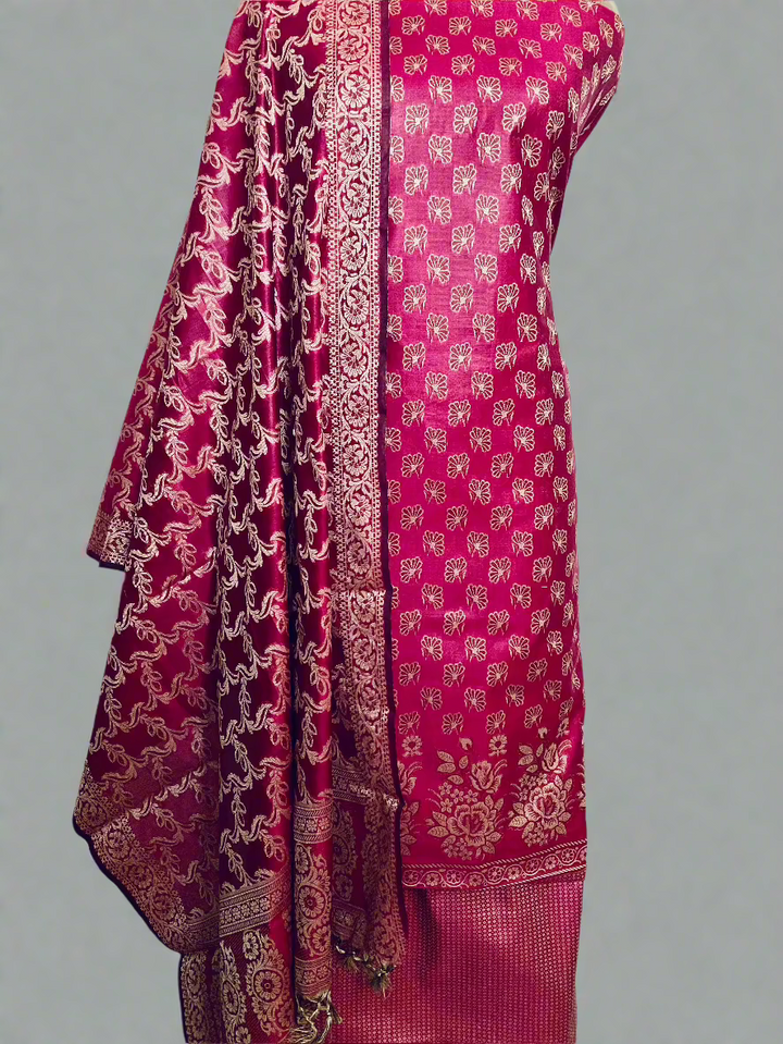 Banarasi Woven Chanderi Silk Unstitched Salwar Suit