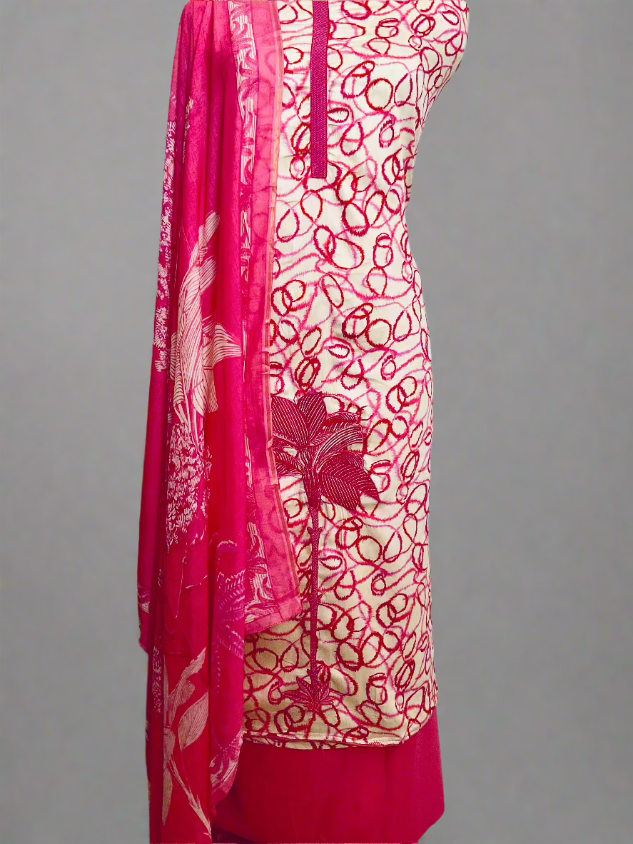 Printed Muslin Unstitched Suit