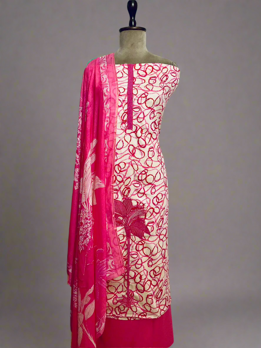 Printed Muslin Unstitched Suit