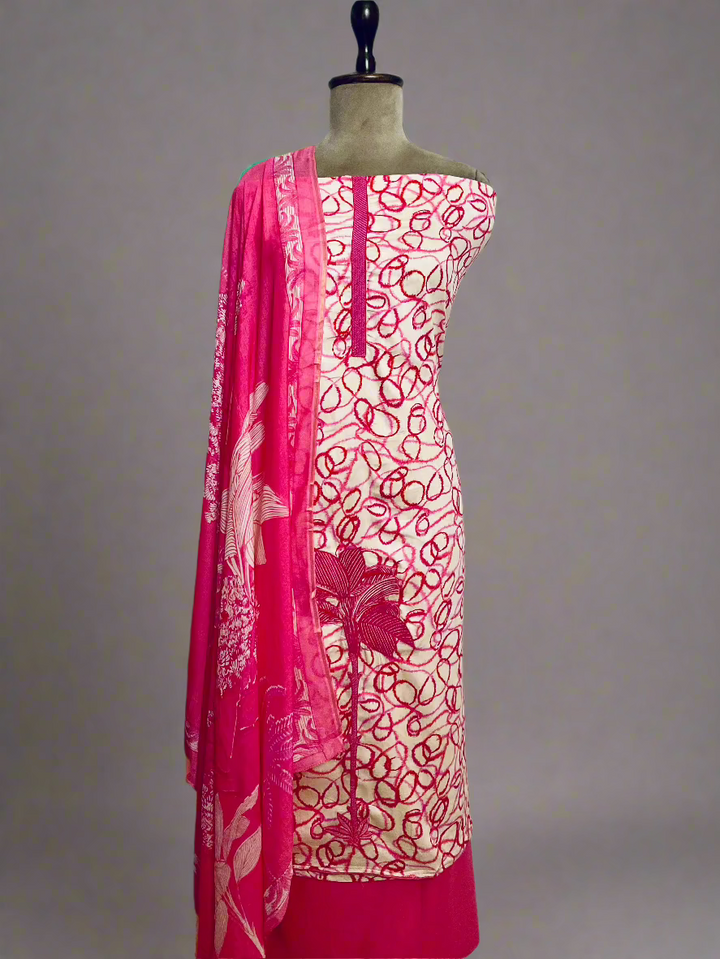 Printed Muslin Unstitched Suit
