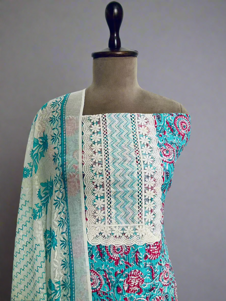 Cotton Printed Unstitched Salwar Suit