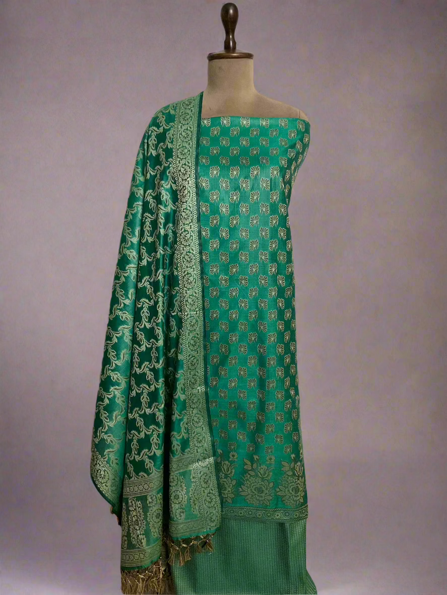 Banarasi Woven Chanderi Silk Unstitched Salwar Suit