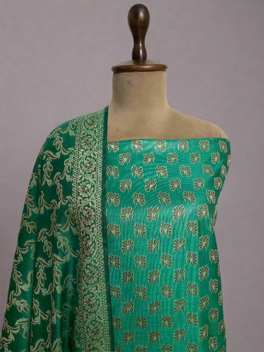 Banarasi Woven Chanderi Silk Unstitched Salwar Suit