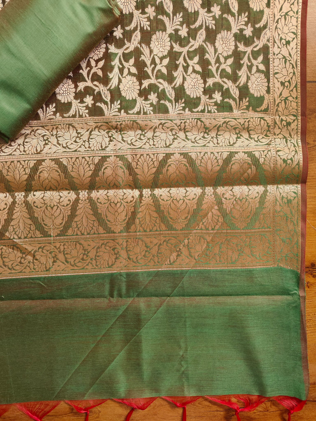 Banarasi Silk Chanderi Unstitched Salwar Suit