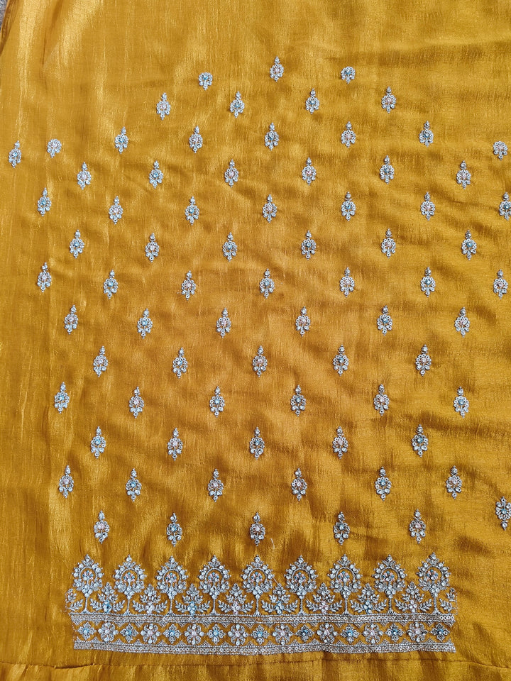 Silk Embroidered Unstitched Salwar Suit