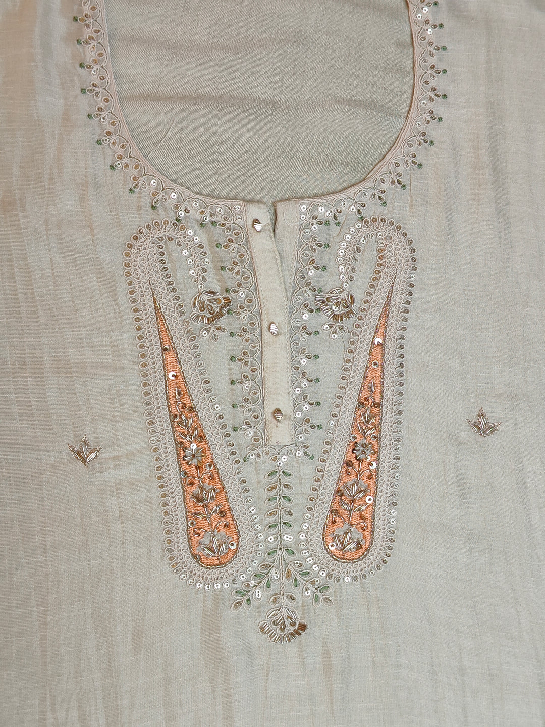 Linen Embroidered Unstitched Salwar Suit