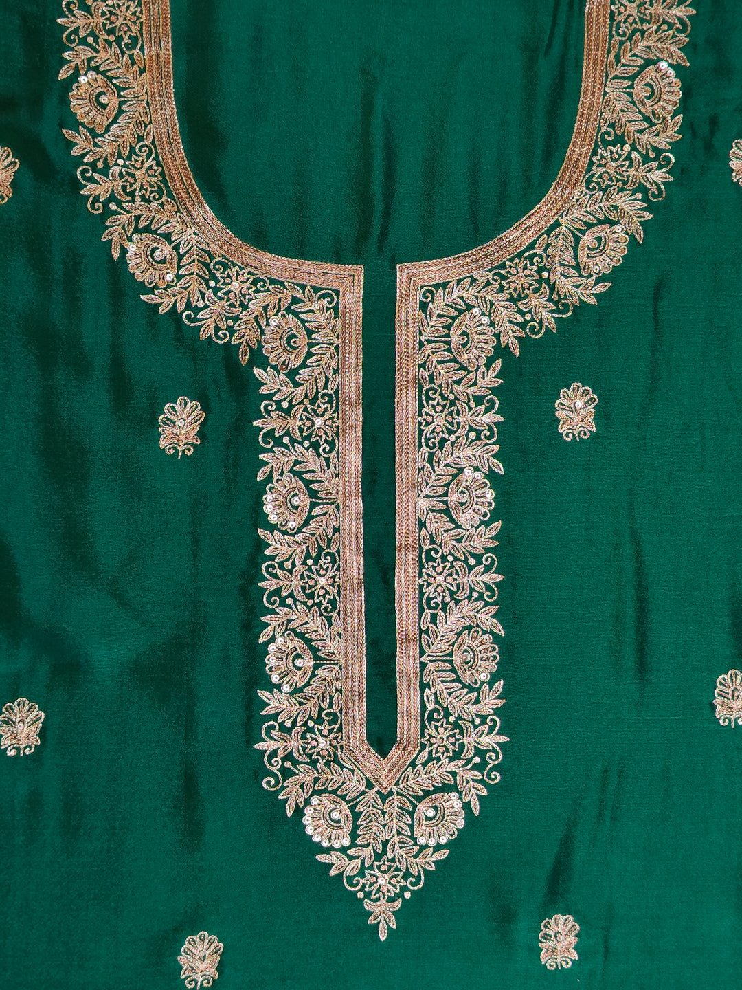 Art Silk Green Unstitched Salwar Suit