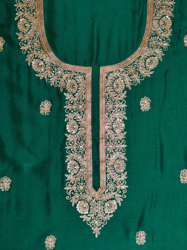 Art Silk Green Unstitched Salwar Suit