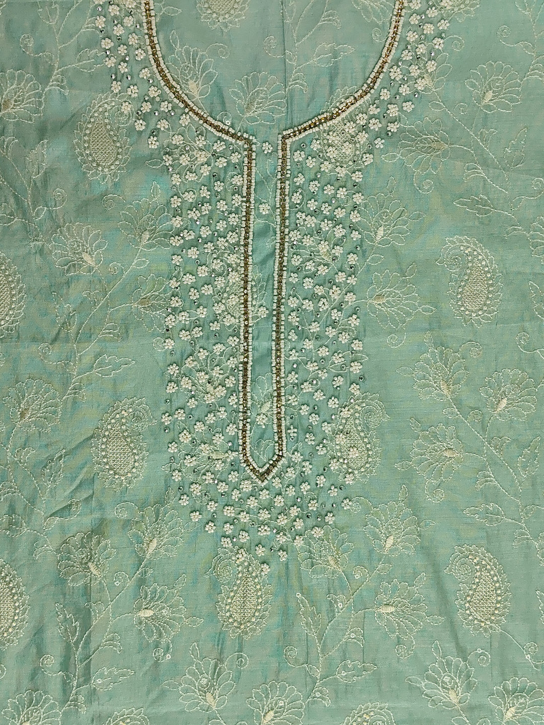 Chanderi Silk Embroidery Unstitched Salwar Suits