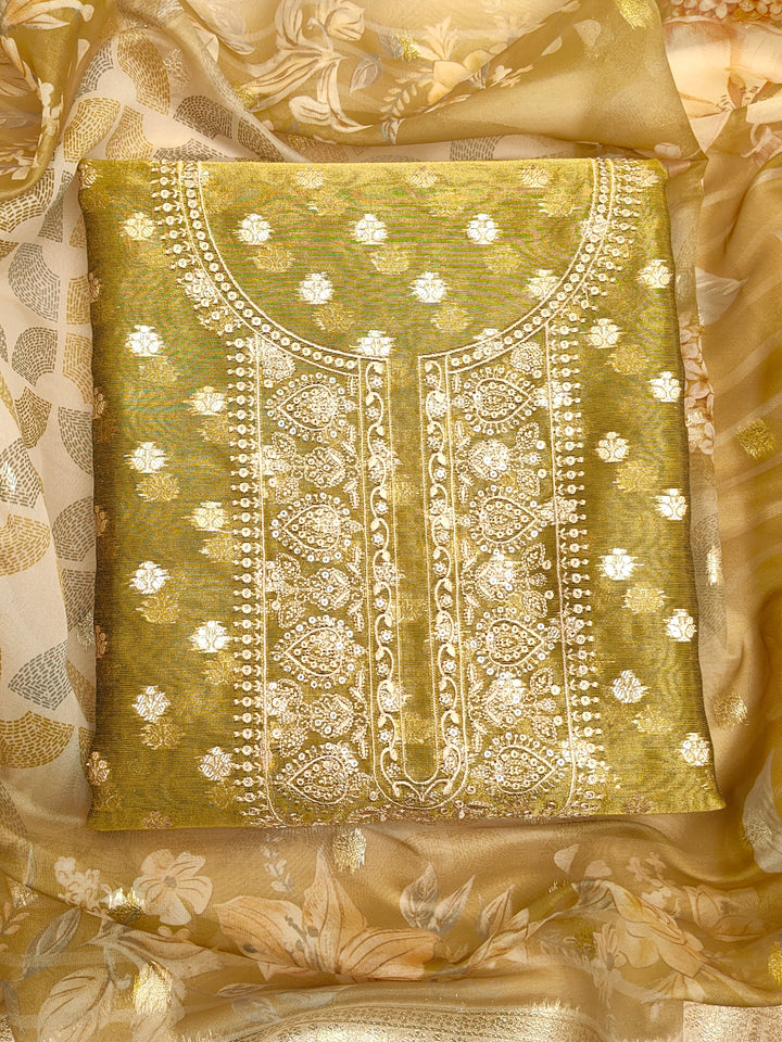 Banarasi Woven Chanderi Silk Unstitched Salwar Suit