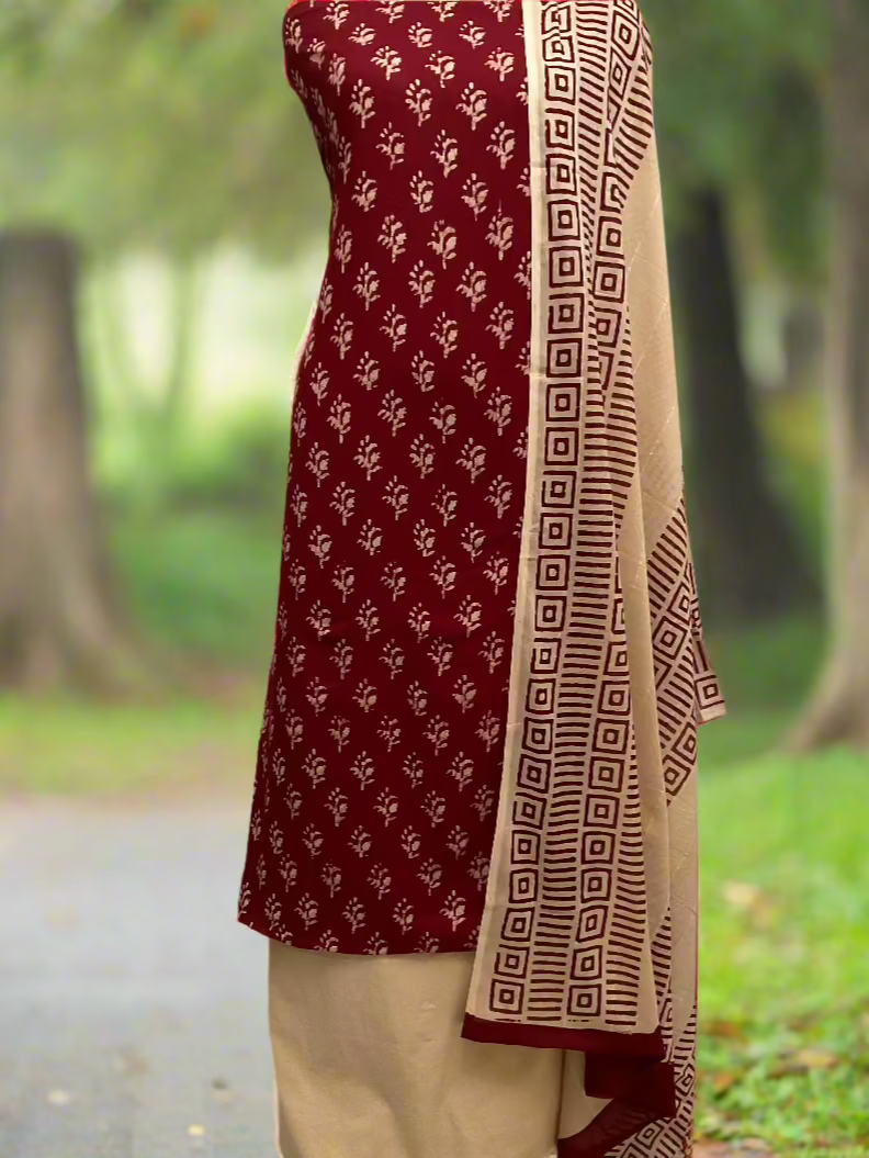 Batik Cotton Printed Unstitched Salwar Suit