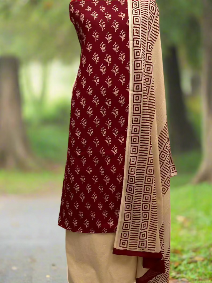 Batik Cotton Printed Unstitched Salwar Suit