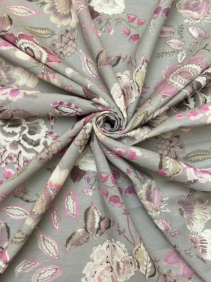 Printed Floral Linen Cotton Fabric