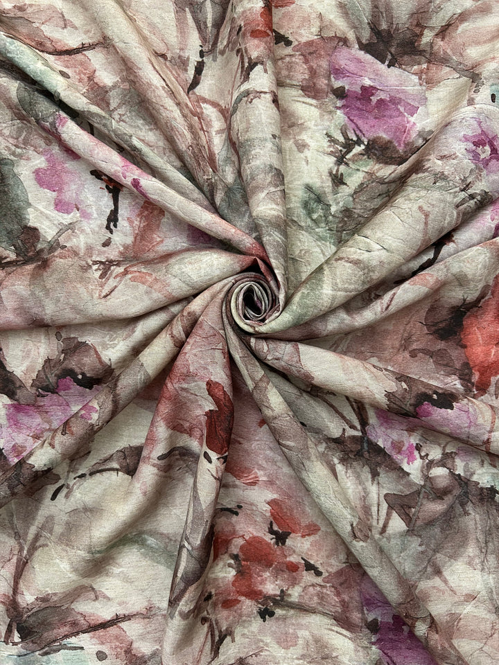 Printed Floral Linen Cotton Fabric