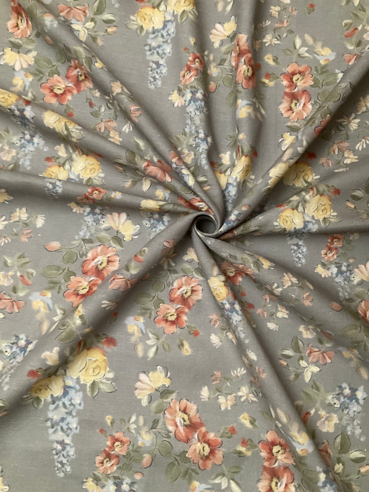 Printed Floral Linen Cotton Fabric