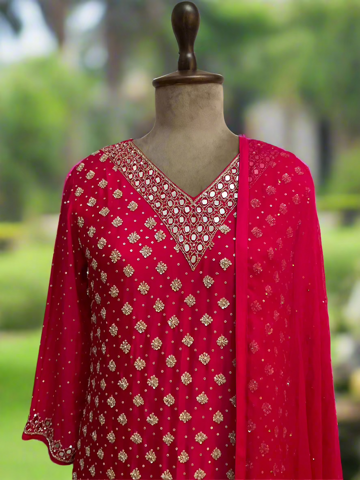 Sharara Suit with Hand Work Embroidery