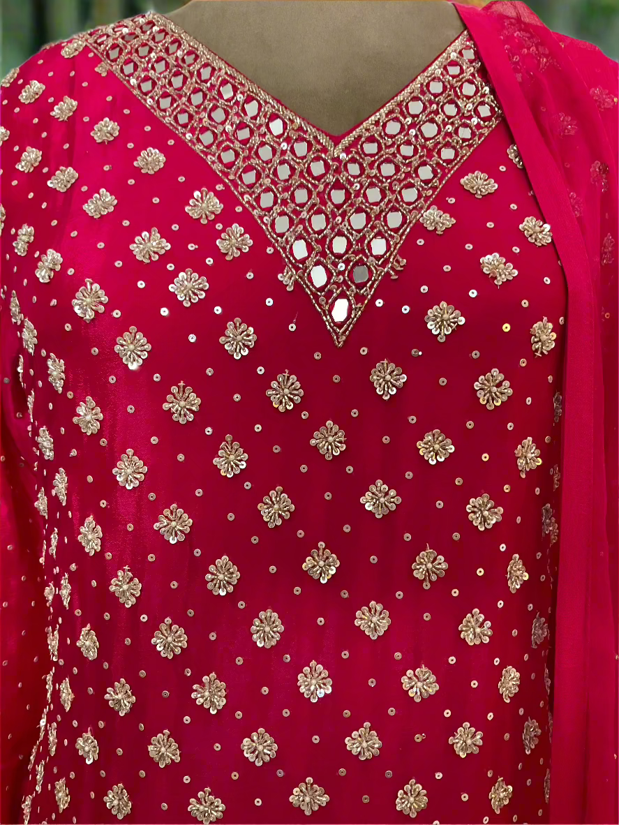 Sharara Suit with Hand Work Embroidery